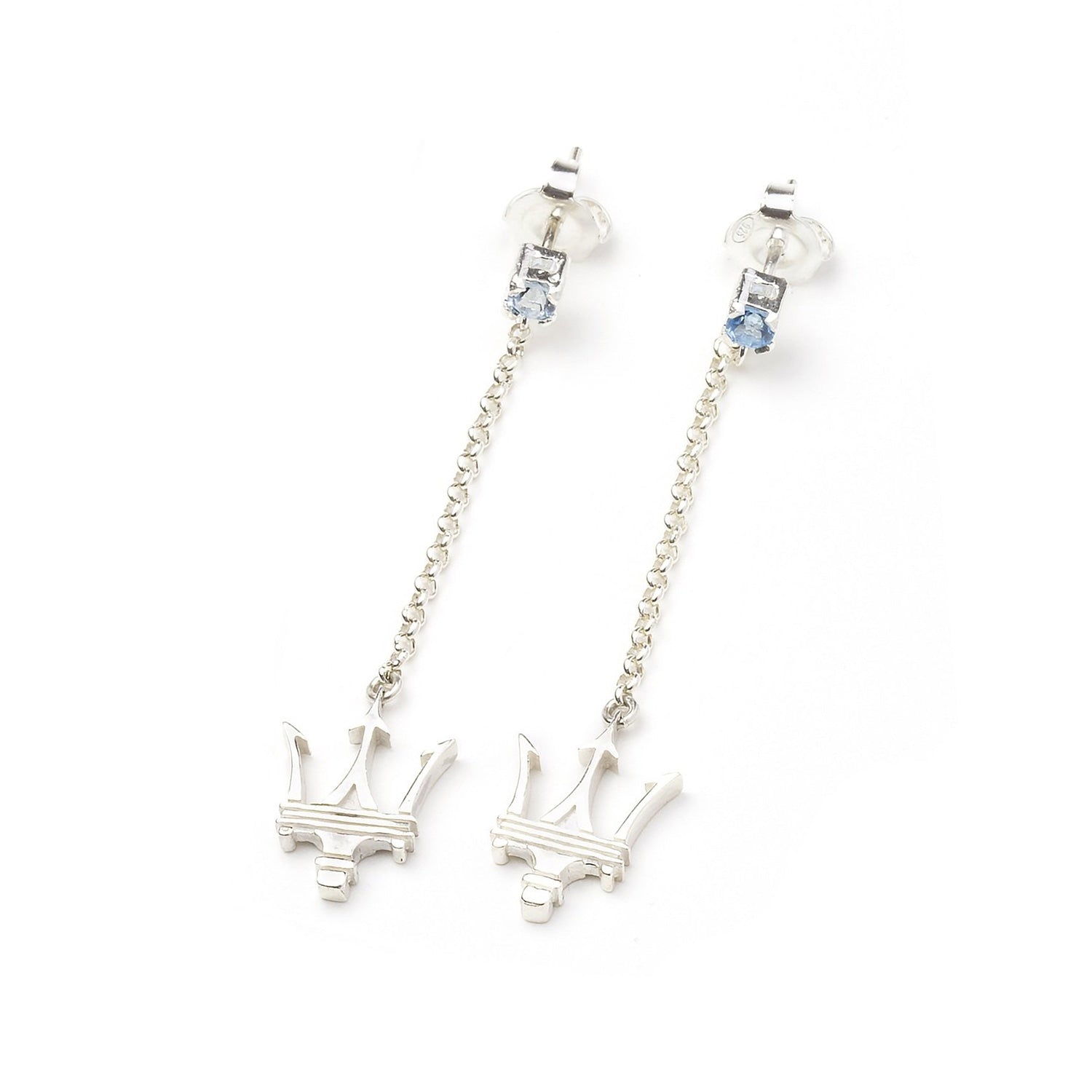 Silver Trident Pendant Earrings – Maseratistore