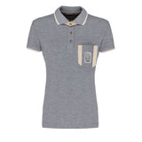 WOMEN'S POLO SHIRT WITH SMALL POCKET, GREY