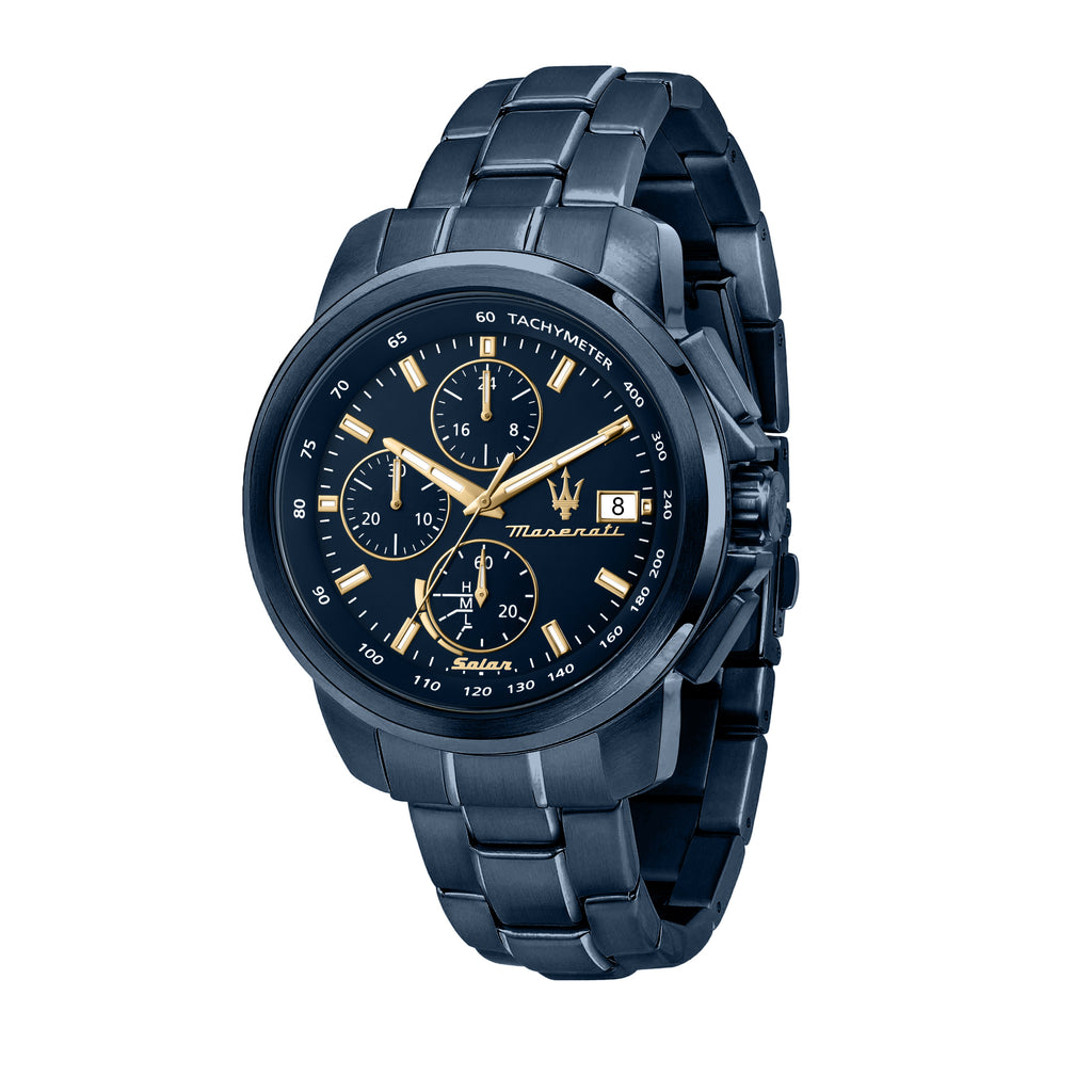 Reloj Maserati hombre R8873618010 edición limitada Blue Edition  multifunción malla milanesa